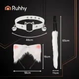 zbliżenie na biały, miękki ogon z elastycznym drucikiem zestawu Ruhhy