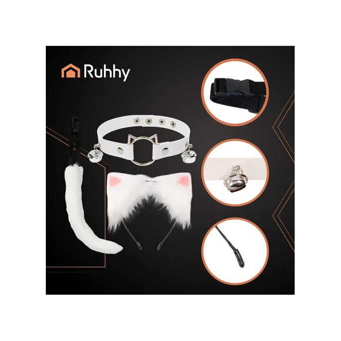 opaska z uszami z futerkiem prezentowana w zestawie przebierankowym