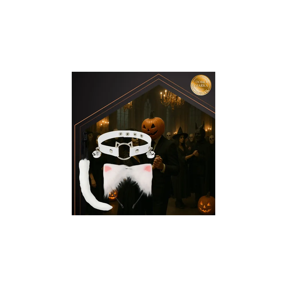 detal chokera z dwoma dzwoneczkami z zestawu kota lisa Ruhhy