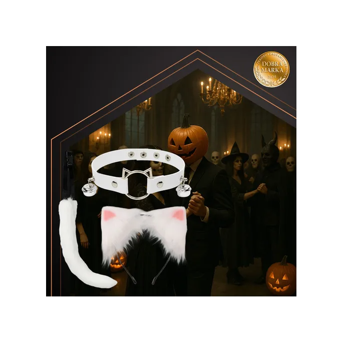 detal chokera z dwoma dzwoneczkami z zestawu kota lisa Ruhhy