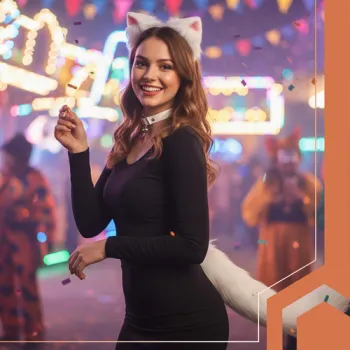 biały futerkowy materiał wykorzystany w stroju kota lisa Ruhhy