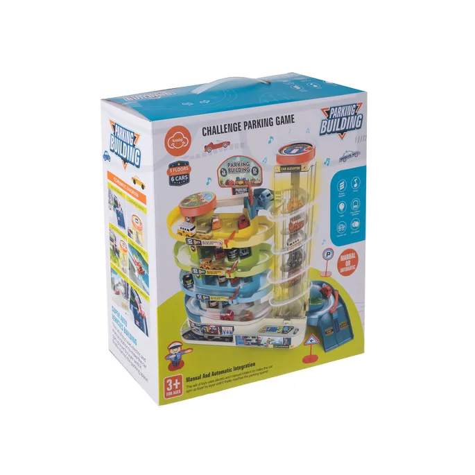 parking dziecięcy z widoczną windą manualną i elektryczną