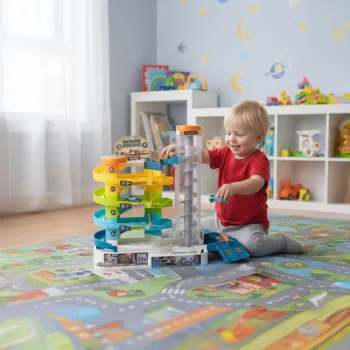 widok całego garażu z zaparkowanymi samochodami