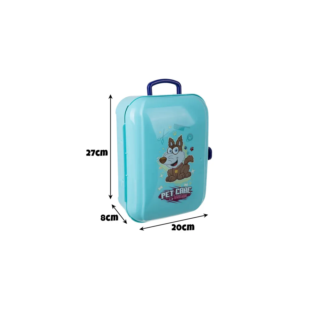 sztywny plecak zestawu do kąpania pieska z widocznym zamkiem