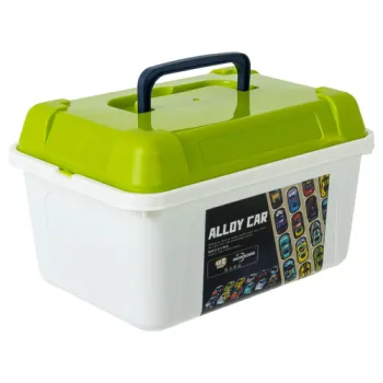 Metalowe i plastikowe samochodziki wyjęte z walizki