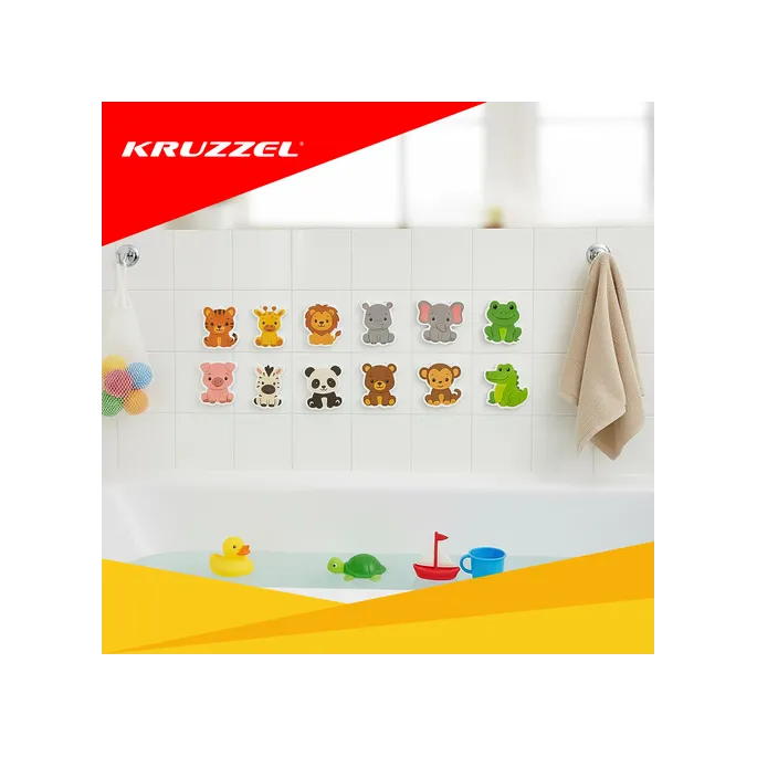 organizer z siatki zawieszony na przyssawkach w łazience