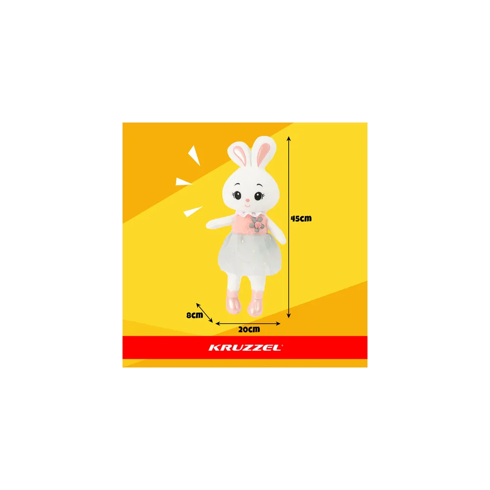 zbliżenie na miękką powierzchnię króliczka maskotki 45 cm