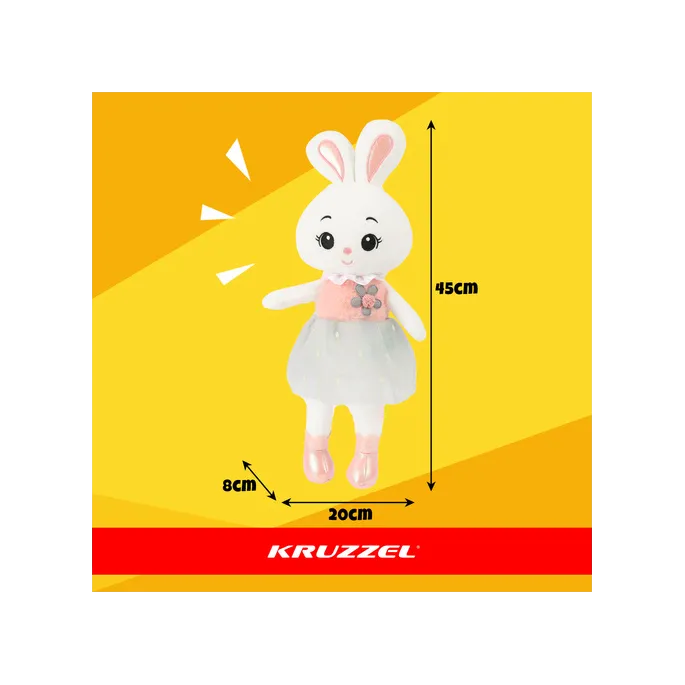 zbliżenie na miękką powierzchnię króliczka maskotki 45 cm