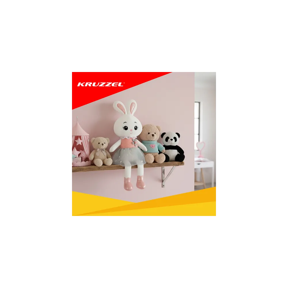 króliczek pluszowy siedzący, widok z przodu