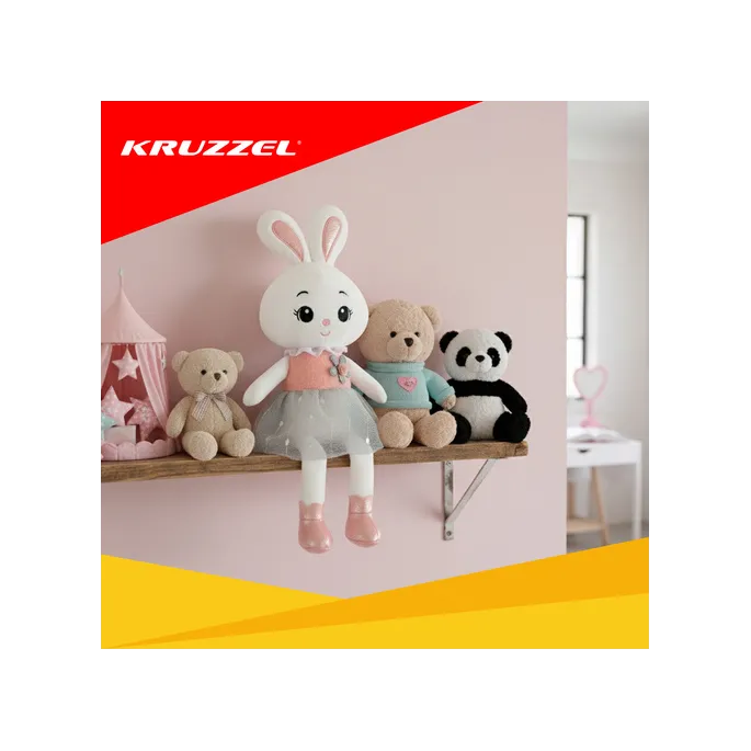 króliczek pluszowy siedzący, widok z przodu