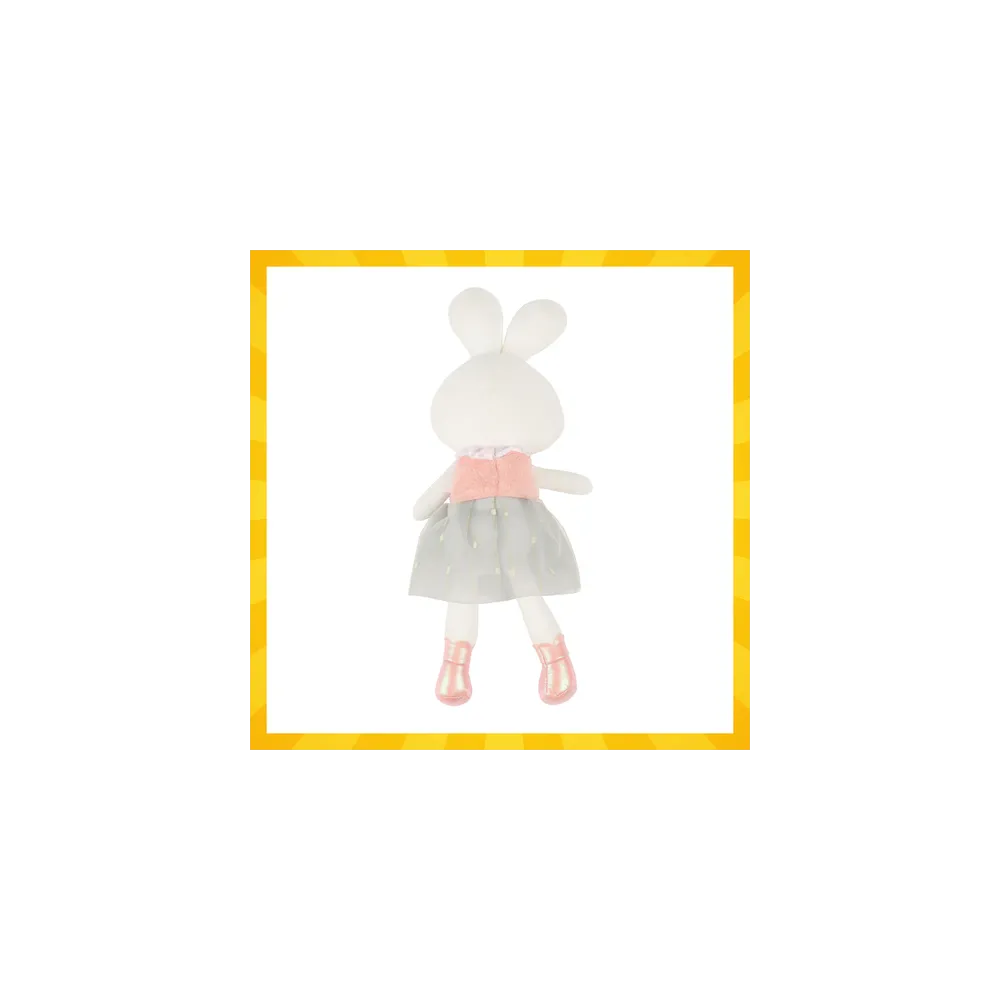 widok maskotki z profilu, podkreślający miękkość materiału