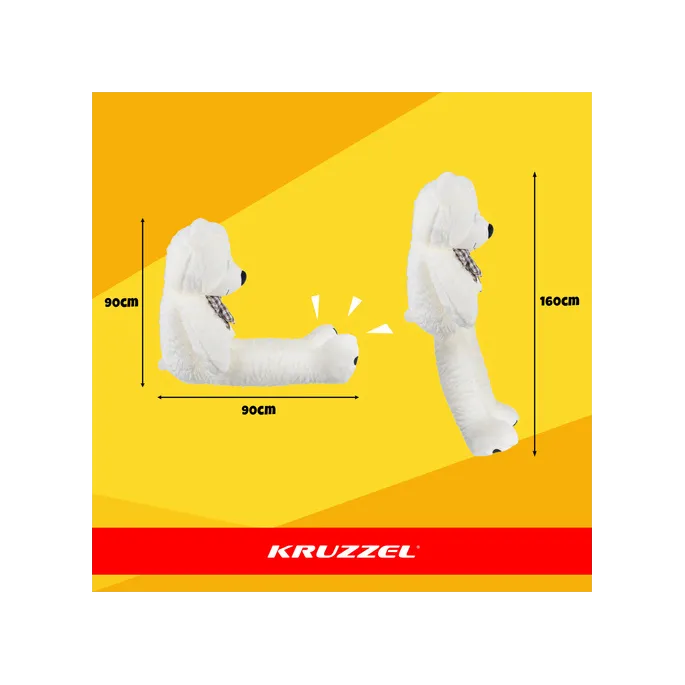 zbliżenie na haftowany pyszczek kremowego misia pluszowego