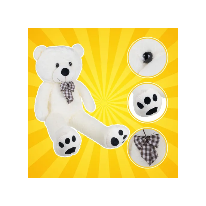 miękka przytulanka miś creme 100 cm ustawiony pionowo