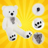 miś pluszowy kruzzel z elegancką kokardą na szyi w kolorze ecru