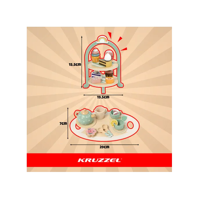 zbliżenie na kolorowe filiżanki i dzbanek z zestawu