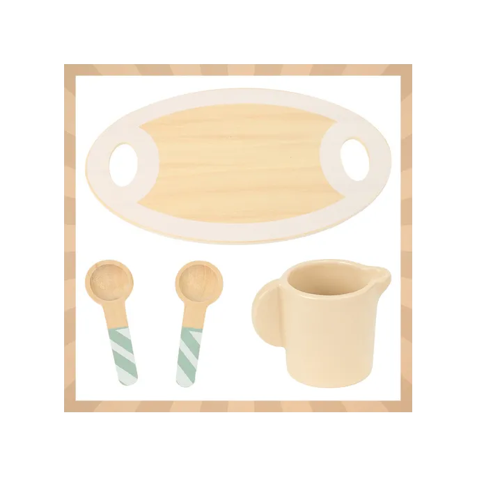 taca z uchwytami i zestawem deserów dla dzieci