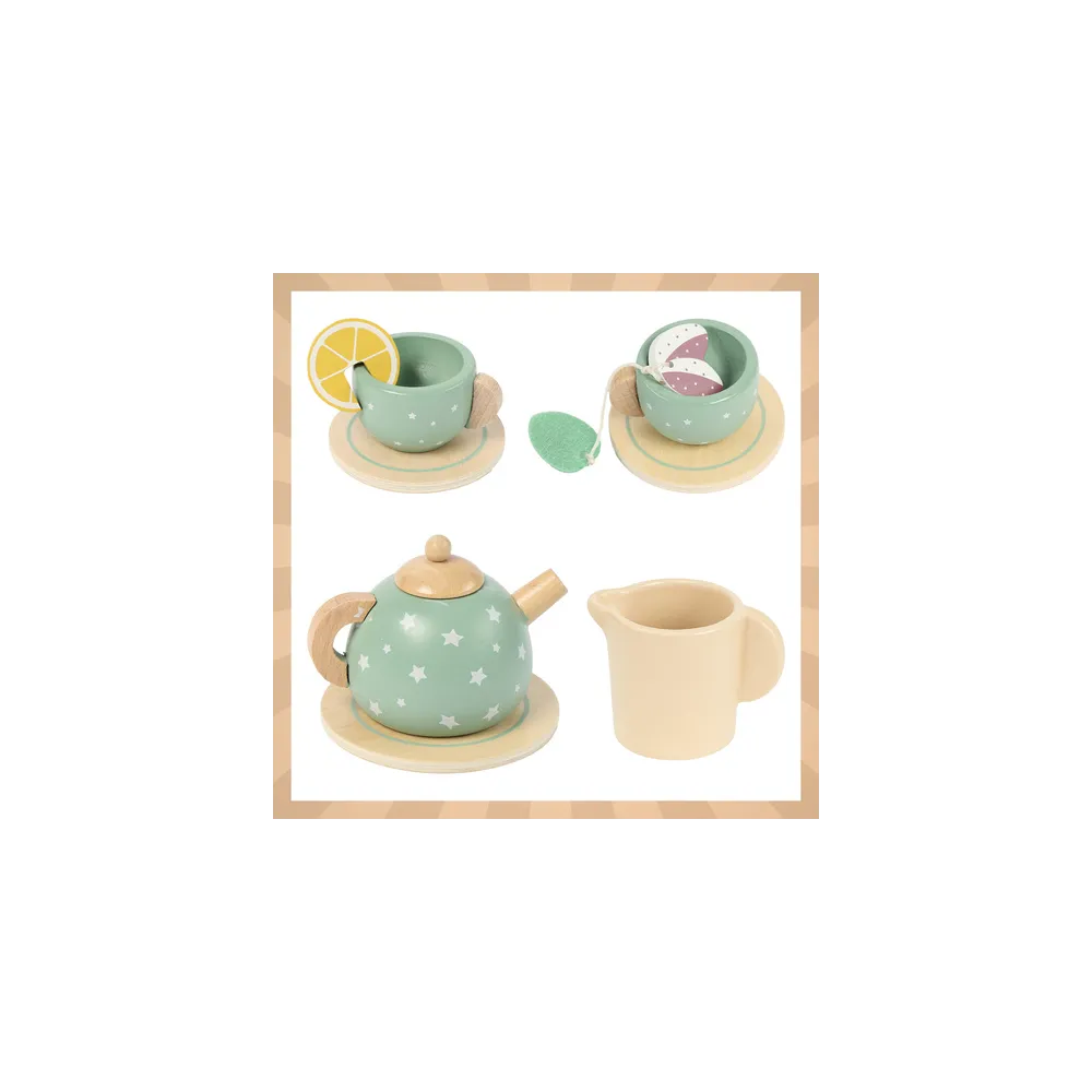 wyraźne detale drewnianych akcesoriów do zabawy