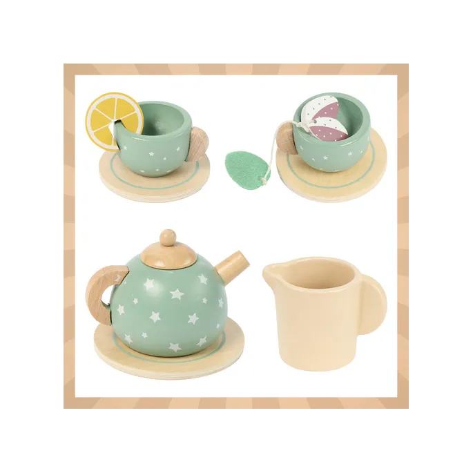 wyraźne detale drewnianych akcesoriów do zabawy