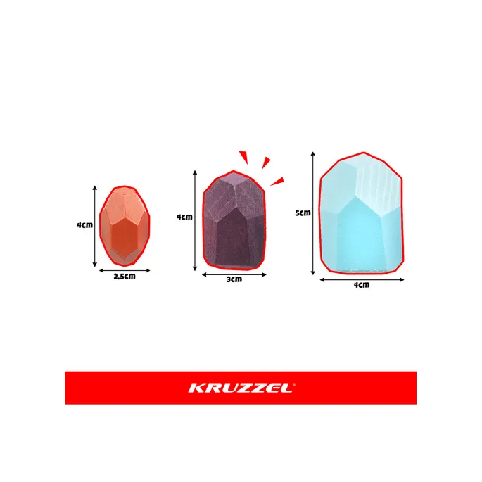 zestaw 16 drewnianych kamieni w intensywnych barwach