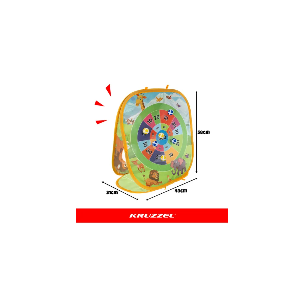 Zbliżenie na składane elementy gry Rzut piłeczką Kruzzel 26751