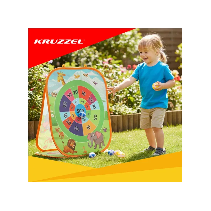 Detal tarczy do rzucania z oznaczeniami punktów w grze Rzut piłeczką