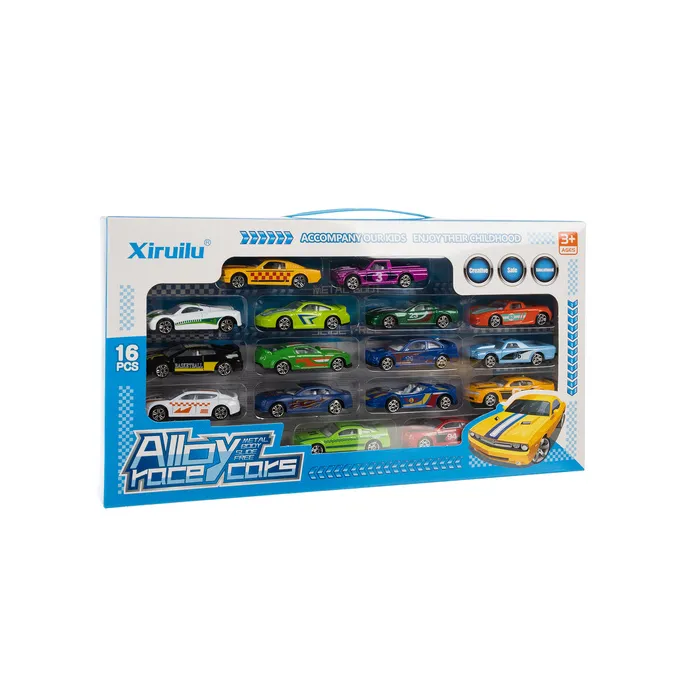 Przykładowe metalowe autka resoraki z zestawu 16 sztuk