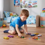 Kompaktowe opakowanie z kolorowymi resorakami 1:64