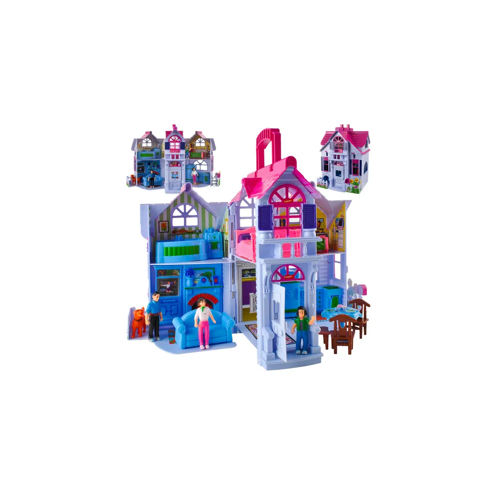 Domek dla lalek 26689 przenośna willa na białym tle