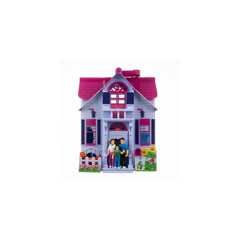 Widok łazienki z wanną i umywalką w zestawie domku