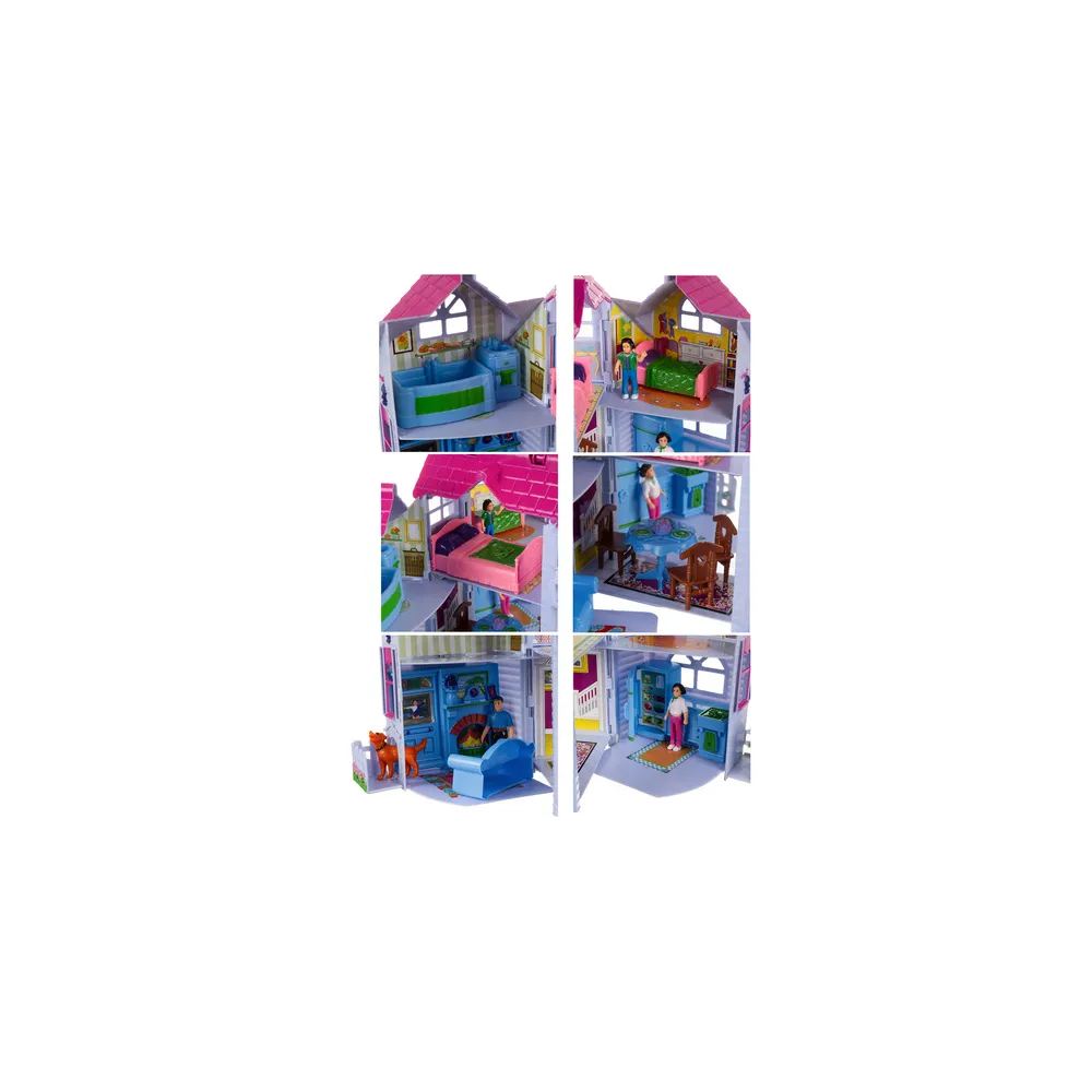 Pokój dziecięcy z łóżkiem i dodatkami w domku dla lalek 26689