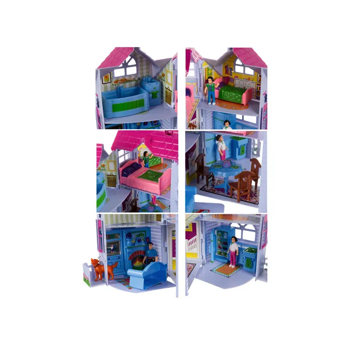 Pokój dziecięcy z łóżkiem i dodatkami w domku dla lalek 26689