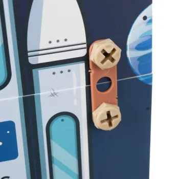 pudełko w kształcie misia z klockami konstrukcyjnymi