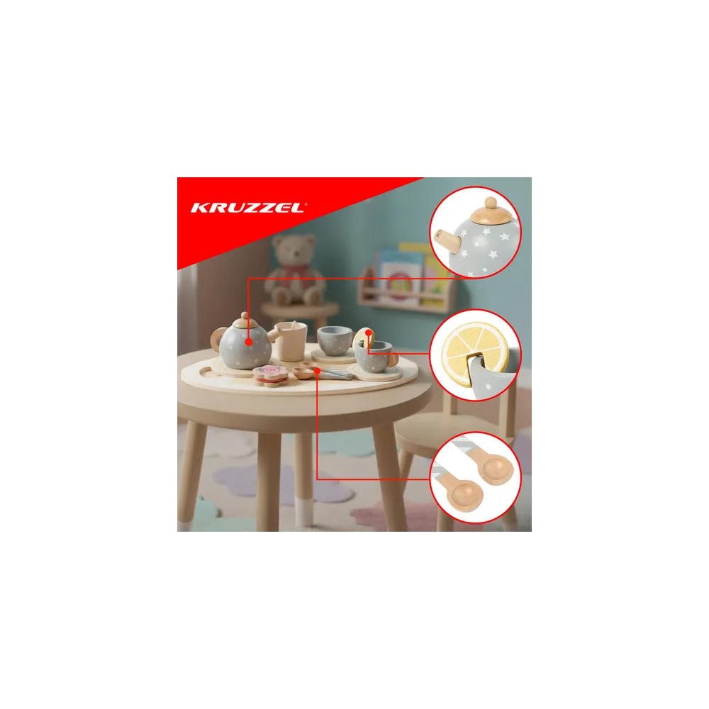 różne ciasteczka oraz plasterek cytryny na tacy dziecięcego zestawu