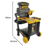 mobilny warsztat dziecięcy przekształcony w wózek z rączką