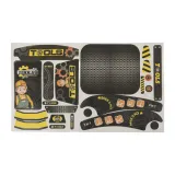 widok na panele konstrukcyjne i kolorowe elementy zestawu