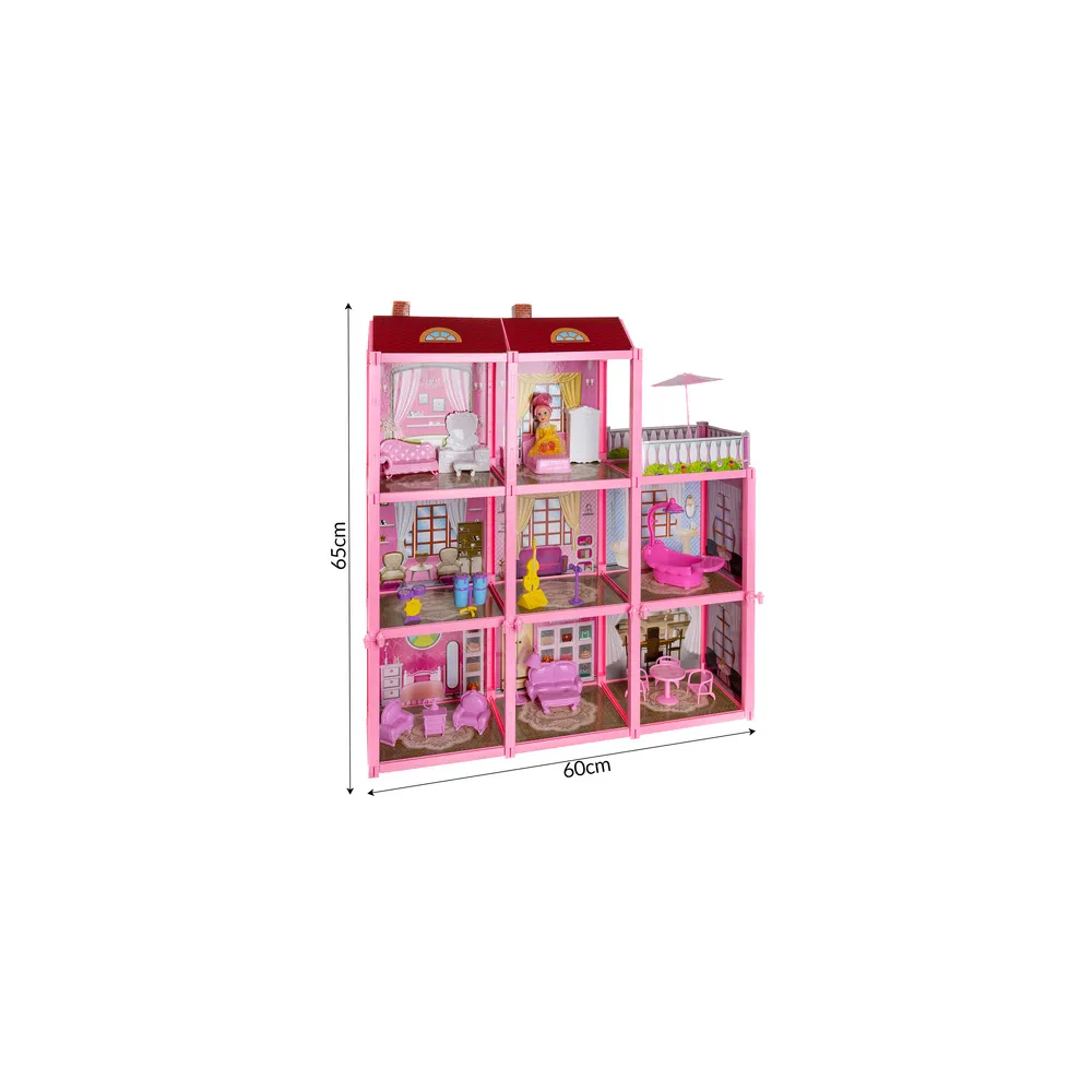 zestaw 22 mebelków do domku dla lalek willa 27054