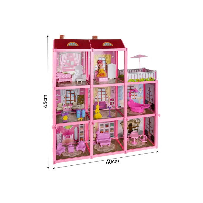 zestaw 22 mebelków do domku dla lalek willa 27054