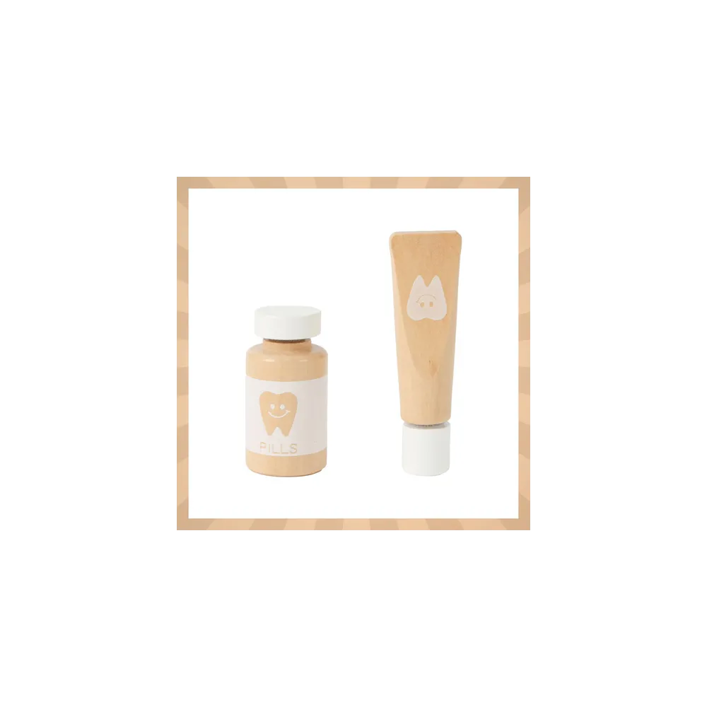 stetoskop i szczoteczka do zębów z zestawu małego lekarza