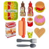 pudełko na frytki, ketchup i inne akcesoria zabawkowego zestawu