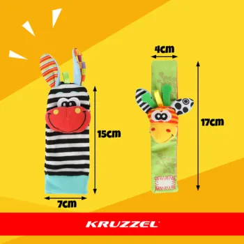 kolorowe grzechotki na rączki i nóżki z miękkimi tkaninami