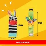 kolorowe grzechotki na rączki i nóżki z miękkimi tkaninami