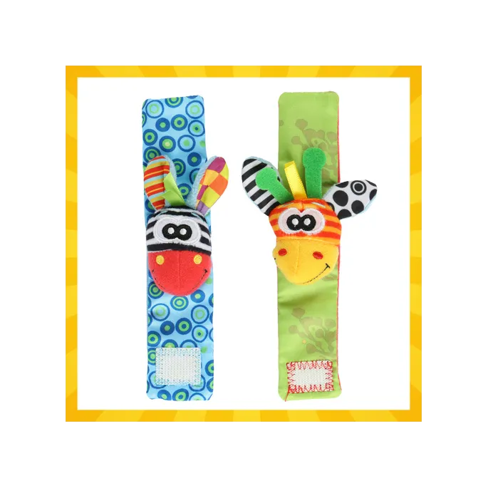 grzechotki dla dzieci z kontrastowymi wzorami i rzepami