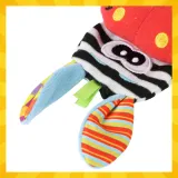 kolorowe skarpetki-grzechotki z pluszowymi główkami zwierząt