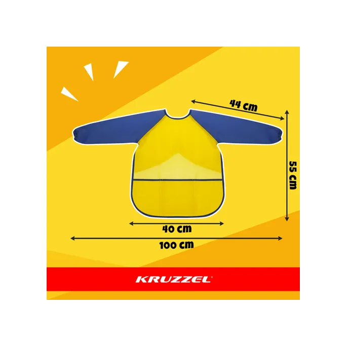 długie rękawy fartuszka z elastycznymi mankietami