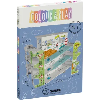 ruchome części kartonowego parkingu na półeczkach