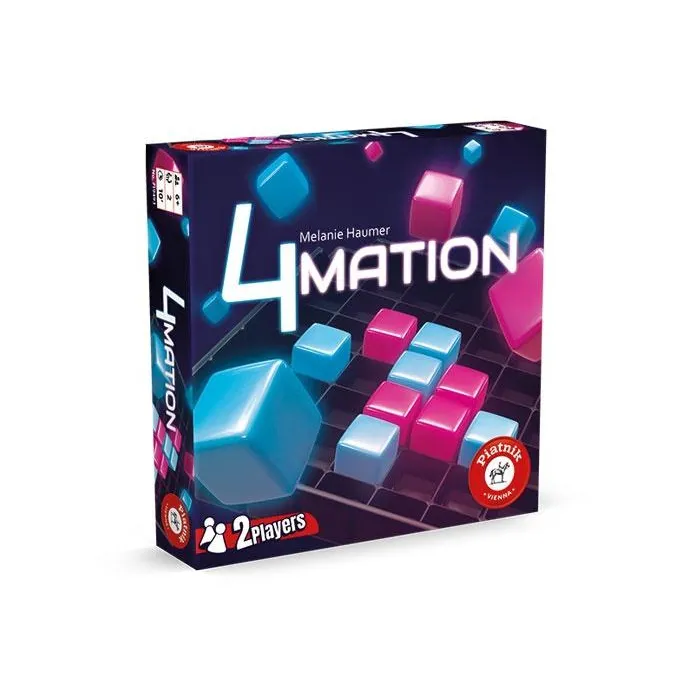 Plansza 4Mation Piatnik z niebieskimi i różowymi kostkami ułożonymi w linii