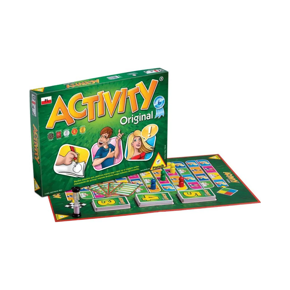 pudełko gry planszowej Activity PIATNIK z dynamiczną grafiką na okładce