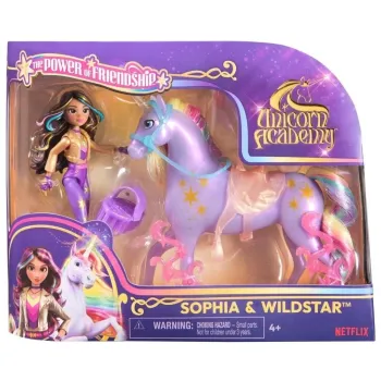 Zestaw Sophia i jednorożec Gwiazda z akcesoriami na białym tle