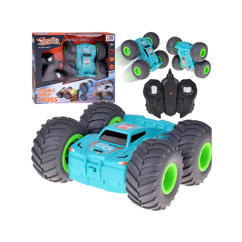 Akrobatyczne autko zdalnie sterowane STUNT CAR widoczne na białym tle