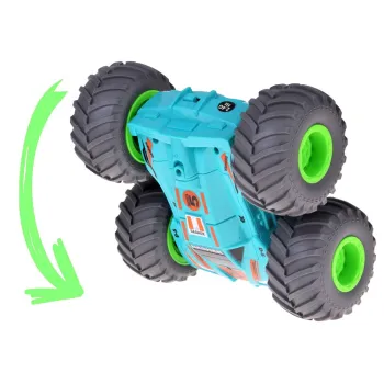 Detal nadwozia akrobatycznego autka wykonującego obrót 360 stopni